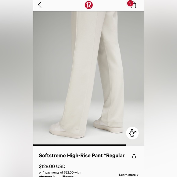 BNWT LULULEMON softstreme pant regular sz 10 bone - Picture 5 of 12